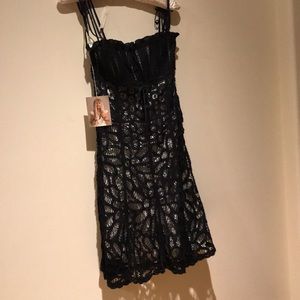 Black lace cocktail dress